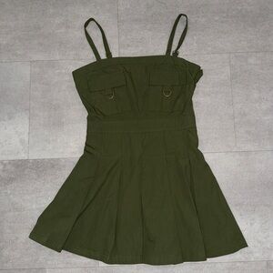 Olive Green Sleeveless Dress